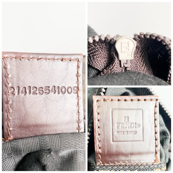 Authentic Fendi FF Vintage Zucca Canvas Mini Bag Small Handbag Tan Brown Y2K - Picture 9 of 9